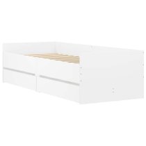 Leuven Wooden Single Bed With Drawers In White