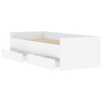 Leuven Wooden Single Bed With Drawers In White