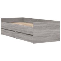 Leuven Wooden Single Bed With Drawers In Grey Sonoma Oak