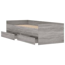 Leuven Wooden Single Bed With Drawers In Grey Sonoma Oak