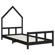 Moraira Kids Solid Pine Wood Single Bed In Black