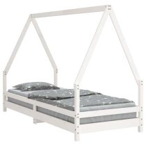 Narva Kids Solid Pine Wood Single Bed In White