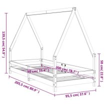 Narva Kids Solid Pine Wood Single Bed In White