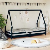 Narva Kids Solid Pine Wood Single Bed In Black