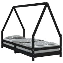 Narva Kids Solid Pine Wood Single Bed In Black