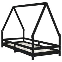 Narva Kids Solid Pine Wood Single Bed In Black