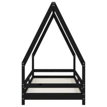 Narva Kids Solid Pine Wood Single Bed In Black