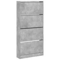 Lowell Shoe Storage Cabinet With 4 Flip-Drawers In Concrete Effect