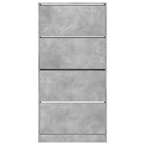 Lowell Shoe Storage Cabinet With 4 Flip-Drawers In Concrete Effect