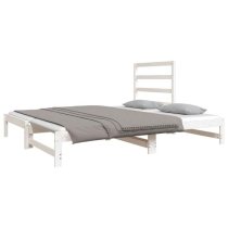 Patras Solid PIne Wood Pull-Out Day Bed In White