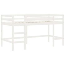 Messina Kids Pinewood Loft Bed In White With Blue Tunnel