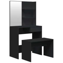 Legian Wooden Dressing Table With Stool In Black