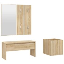 Nyon Wooden Hallway Furniture Set In Sonoma Oak