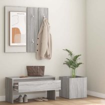 Nyon Wooden Hallway Furniture Set In Grey Sonoma Oak