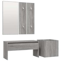 Nyon Wooden Hallway Furniture Set In Grey Sonoma Oak