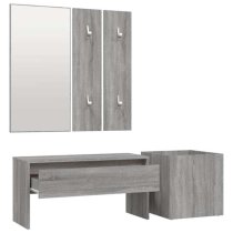 Nyon Wooden Hallway Furniture Set In Grey Sonoma Oak