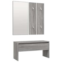 Nyon Wooden Hallway Furniture Set In Grey Sonoma Oak