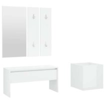 Nyon High Gloss Hallway Furniture Set In White