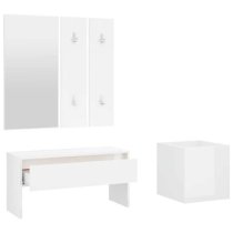 Nyon High Gloss Hallway Furniture Set In White