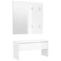 Nyon High Gloss Hallway Furniture Set In White