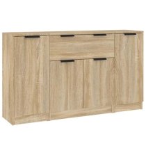 Krefeld Wooden Sideboard With 4 Doors 1 Drawer In Sonoma Oak