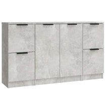 Krefeld Wooden Sideboard With 6 Doors In Concrete Effect