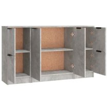 Krefeld Wooden Sideboard With 6 Doors In Concrete Effect