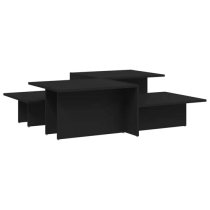 Delft Wooden Set Of 2 Coffee Tables In Black