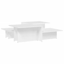 Delft Wooden Set Of 2 Coffee Tables In White