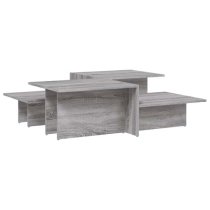 Delft Wooden Set Of 2 Coffee Tables In Grey Sonoma Oak