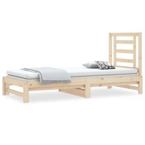 Biella Solid Pine Wood Pull-Out Day Bed In Natural