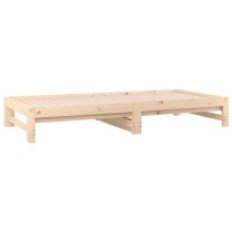 Biella Solid Pine Wood Pull-Out Day Bed In Natural