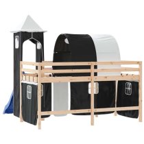 Forli Pinewood Kids Loft Bed In Natural With White Tower Tent