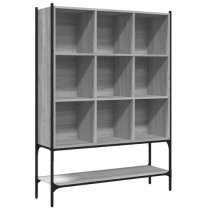 Edisto Wooden Bookcase With 9 Shelves In Grey Sonoma Oak