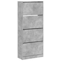 Arosa Wooden Shoe Storage Cabinet 4 Flip-Drawers In Concrete Effect