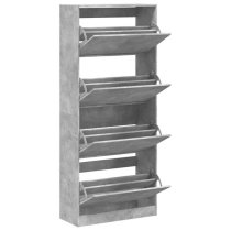 Arosa Wooden Shoe Storage Cabinet 4 Flip-Drawers In Concrete Effect