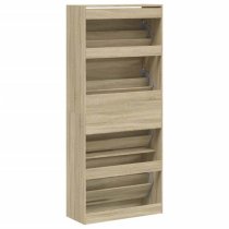 Arosa Wooden Shoe Storage Cabinet 4 Flip-Drawers In Sonoma Oak