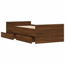 Frisco Wooden Single Bed With Drawers In Brown Oak