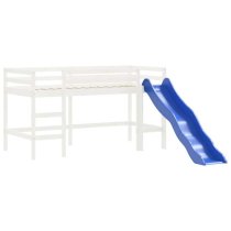 Gorizia Pinewood Kids Loft Bed In White With Blue Tower