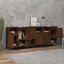 Coimbra Wooden Sideboard With 6 Doors In Brown Oak