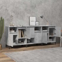 Coimbra Wooden Sideboard With 6 Doors In Concrete Effect