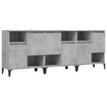 Coimbra Wooden Sideboard With 6 Doors In Concrete Effect