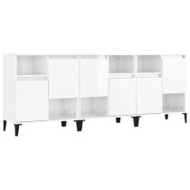 Coimbra High Gloss Sideboard With 6 Doors In White