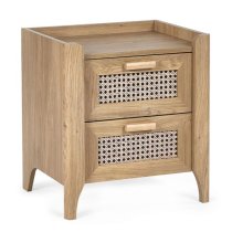 Sumter Wooden Bedside Cabinet With 2 Drawers In Oak