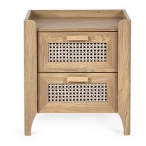 Sumter Wooden Bedside Cabinet With 2 Drawers In Oak