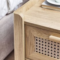 Sumter Wooden Bedside Cabinet With 2 Drawers In Oak