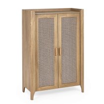 Sumter Wooden Shoe Storage Cabinet With 2 Doors In Oak