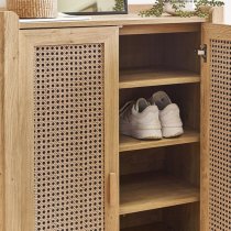 Sumter Wooden Shoe Storage Cabinet With 2 Doors In Oak