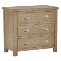 Merritt Wooden Chest Of 3 Drawers In Limed Oak