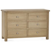 Merritt Wooden Chest Of 6 Drawers Wide In Limed Oak